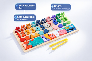 لعبة تعليمية مونتيسوري خشبية لوحة مطابقة الأرقام تعزز التعرف على الأرقام لأنشطة الرياضيات في فصول ما قبل المدرسة - Product Image 3