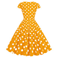 Robes à pois vintage pour femmes années 50 60 été manches courtes imprimées robes rétro