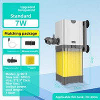 Pompe de filtration d'aquarium rectangulaire 30W 1800L/H compacte avec générateur d'oxygène intégré, circulation ultra-silencieuse, purification de l'eau pour animaux vivants