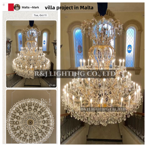 Đèn chùm pha lê sang trọng truyền thống cho khách sạn & nhà hàng, đèn treo trang trí trần thấp cho phòng khách biệt thự - Product Image 4