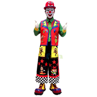 Efun Meilleur prix Costume de clown drôle d'Halloween pour adulte Combinaison de Noël Joker Ensemble de robes pour carnaval