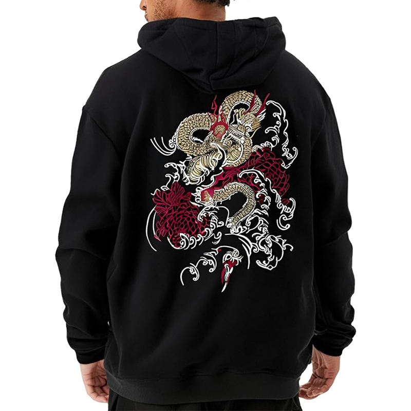 Anime Hoodies Black Hoodie for Men Oversized 500gsm