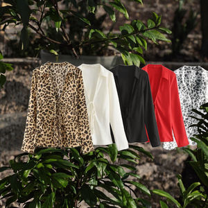 Blusa Elegante Vintage con Cuello en V para Mujer, Marca KAOPU ZA, Camisa Lisa con Lazos, Mangas Largas, Estilo Casual, Transpirable, para Primavera y Verano - Product Image 3