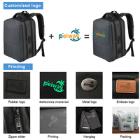 Sac à dos pour ordinateur portable 2-en-1 détachable, grande capacité (40, 25, 20, 30 litres), en toile imperméable, avec panneau solaire et port USB, idéal pour l'école et la vie quotidienne
