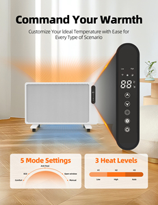 Promotion de Noël : Radiateur Convector <span class=keywords><strong>Électrique</strong></span> Autonome 1500W Économe en Énergie avec Télécommande et Protection Anti-Chute, pour Espaces de 100-400 pieds carrés, en Métal - Product Image 2