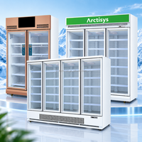 Congélateur commercial vertical vitré 1, 2, 3 ou 4 portes pour aliments surgelés et crèmes glacées