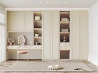 Armoire de chambre moderne blanche Lesso Home avec coiffeuse pour appartement, hôtel, résidence, villa