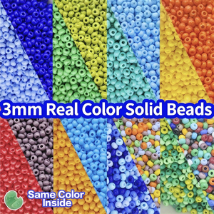 Cuentas de Vidrio Checo Sólido Opaco de 3mm, Color Real, Sin Decoloración, para Fabricación de Joyería, Pulseras, Pendientes, Manualidades DIY - Product Image 1