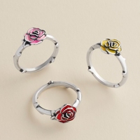 Bague en argent sterling S925 James Avery Rose et pendentif en argent vintage en forme de cœur coloré, cadeau de la Saint-Valentin pour femmes