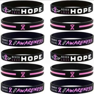 Pulseras de Silicona de Alerta Médica con Cinta Rosa para la Concientización sobre el Cáncer de Mama, Pulseras Personalizadas con Logotipo - Product Image 2