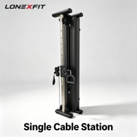 Station de musculation murale compacte avec poulie et câble unique, appareil de musculation fonctionnel réglable pour la maison, machine à triceps et poulie latérale