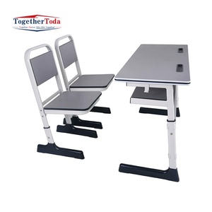 Venta Directa de Fábrica, Muebles Escolares Modernos de Madera con Altura Ajustable, Conjuntos de Escritorio y Silla Individuales y Dobles para Estudiantes - Product Image 5