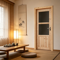 Odor Free Solid Fir Timber Screen Door Stable Structure Solid Wood Door for Children Room Interior