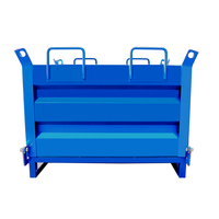 Boîte de transport en métal robuste personnalisable Benne à trémie à déversement automatique avec matériel de collecte de déchets à fond tombant