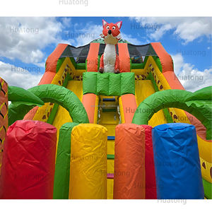 Chủ đề động vật hupfburg ngoài trời sở thú bên Jumper Jungle Trampoline <span class=keywords><strong>Inflatable</strong></span> đôi làn đường trượt trượt <span class=keywords><strong>Inflatable</strong></span> <span class=keywords><strong>Bouncer</strong></span> trượt - Product Image 5