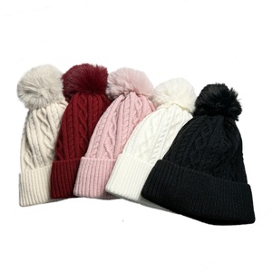 Thickened Waterproof Ear Protection Outdoor Keep Warm Winter Knitted Custom Embroidered Logo Plain <strong>Beanie</strong> <strong>Pom</strong> <strong>Beanie</strong> Travel - Product Image 1