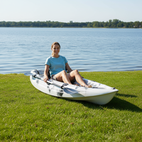 Kayak monoplace de 2,7 m (9 pieds) pour la pêche, durable, avec pagaie et moteur électrique, idéal pour la location et le tourisme, en HDPE, certifié CE