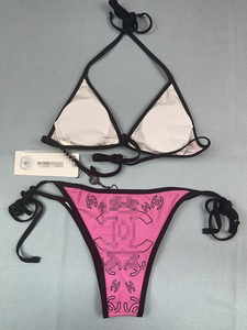 Nova Chegada 2 Peças Micro Biquíni Swimwear Personalizável Sexy Trajes De Banho para Mulheres Triângulo Cordas Carta Moda Novo