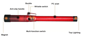 54cm充電式ハンドヘルドLED警告信号棒緊急用護身安全交通スティックライトセキュリティバトン - Product Image 5