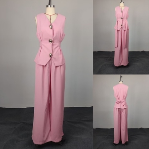 J3179 Boutique, Conjunto Elegante de 2 Piezas <span class=keywords><strong>para</strong></span> Oficina, Estilo Africano <span class=keywords><strong>para</strong></span> Mujer, <span class=keywords><strong>Chaleco</strong></span> sin Mangas, Pantalones Largos, Conjunto de Dos Piezas <span class=keywords><strong>para</strong></span> Damas - Product Image 4