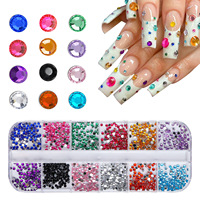 12 grille chatoyante cristal 3D Nail Art strass polyvalent Flatback pierres précieuses pour ongles chaussures maquillage sacs décoration
