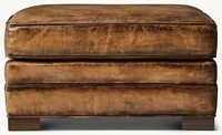 Fauteuil et ottoman en cuir de qualité supérieure pour salon classique personnalisable, confort intérieur unique, meubles de luxe