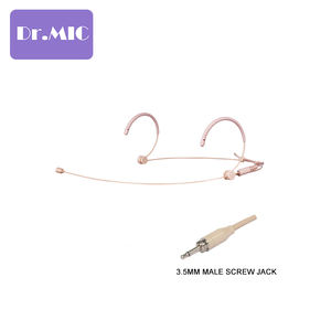 Manos libres Color beige macho tornillo enchufe diadema micrófono para transmisor inalámbrico - Product Image 2