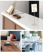 Support de carte de table en acier inoxydable pour restaurant, porte-numéro de table, support de menu
