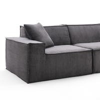Ensemble de canapés modulaires carrés en velours à mémoire de forme, compressés, avec design pliable, luxe, marque Baoto