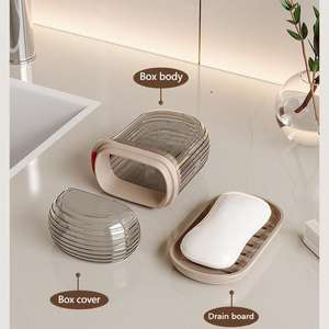 Vente en gros : Étui à savon portable avec couvercle anti-fuite, conteneur de voyage pour salle de bain et douche, accessoires de toilette - Product Image 5