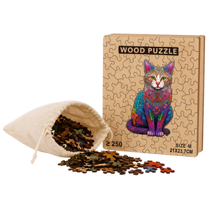 <span class=keywords><strong>Puzzle</strong></span> en <span class=keywords><strong>bois</strong></span> en <span class=keywords><strong>bois</strong></span> Cat Design Brain Training Gift Creative Adults Children 200 Pieces Medium - Product Image 6