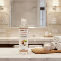 Minyak Kelapa Private Label 200ml Grade Kosmetik, Minyak Pembawa untuk Wajah, Tubuh, Rambut, Pijat, OEM, Grosir, Pasokan Massal