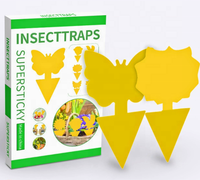 Waterdichte kleverige insectenvanger voor binnenplanten, dubbelzijdige gele/blauwe/zwarte vlindervormige sticker van tuinaccessoires