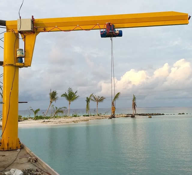 Portable Slewing Arm Jib Crane with Electric Hoist 10 Ton Capacity Column Mounted Engine & Bearing Components