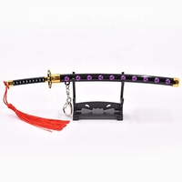 Porte-clés Épée Katana Anime Shusui Modèle 22CM Mini Arme Samouraï Chaîne de Clés Décoration Collection Cosplay Cadeau pour Épéiste