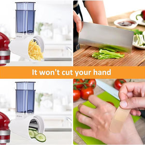 עבור מצחצוח בלנדר ידני מצורף 5 אביזרים כחולים מכונת סלט גבינה מחורפת לפירות - Product Image 5