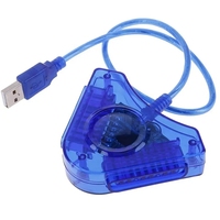 Adaptateur double port USB pour manette PS2, câble adaptateur USB pour PC, convertisseur avec lecteur CD