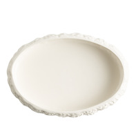 Assiette ovale en céramique faite à la main, texture gravier, porcelaine blanc cassé, plat de service pour restaurants et hôtels