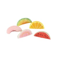 Miniatures de fruits simulés : tranches de pastèque, goyave, pêche, cantaloup – Accessoires de décoration DIY pour maison de poupée et aménagement paysager