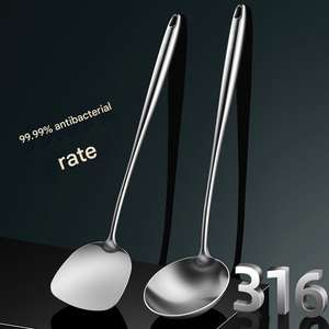 Juego de cuchara para freír de acero inoxidable especial para Chef, olla de hierro con mango largo para el hogar, pala, cuchara para sopa para cocinar - Product Image 3