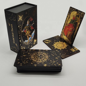Cartas de <span class=keywords><strong>Tarot</strong></span> de Lámina Dorada Divinatoria Luxe Gloss, Fantástico Juego de Mesa con Soporte de Madera para Lectura Predictiva - Product Image 1