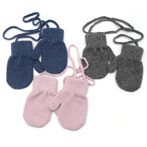 2024 haute qualité enfants 100% cachemire gants hiver chaud corde filles garçon tricot cachemire gants - Product Image 1