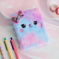 Mini Carnet Mignon Kawaii pour Filles, Carnet de Notes en Peluche Douce, à Reliure Cousue, Motif Animal de Dessin Animé, Idée Cadeau pour Enfants