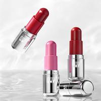 Rouge à lèvres mini capsule personnalisé avec logo, tube argenté, waterproof, longue tenue, hydratant, haute pigmentation, fini velours mat, maquillage pour les lèvres en gros