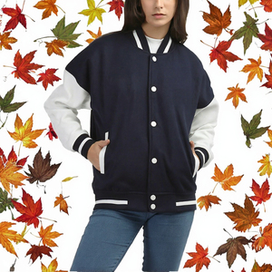 Chaqueta Varsity con Capucha y Bloques de Color, Corte Holgado para Hombre, Ropa Deportiva Casual de Otoño - Product Image 3
