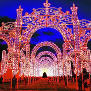 LED Street Arch cuore all'aperto motivo luci lampade anno illuminazione arco decorativo nuovo 3D Festival grande natale