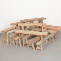 Peuplier vente chaude en gros rustique Vintage bois d'orme massif petit banc Antique accessoires de décoration pour la maison