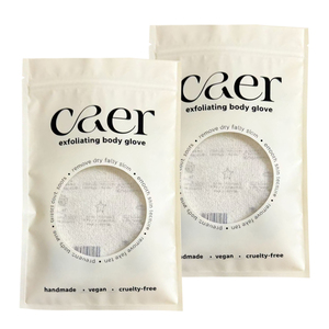 Custom Logo Printed Clear Window Resealable Plastic Stand Pouch For Bath Exfoliating Body Glove Skincare Product Packaging Bag - Product Image 4