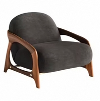 Fauteuil en bois de luxe léger de style italien moderne chaise de loisirs avec tissu pour salle à manger hôtel chambre salon bureau utilisation