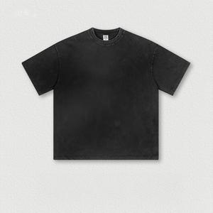 Retro Washed Oversized Custom DTF <b>Tshirt</b> Sorona Cotton Blend Summer Cooling Quick Dry Vintage Street Style T-Shirt - Product Image 3